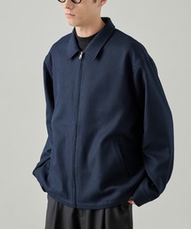 【EASENCE】＜DAILY REFINEDシリーズ＞ウーリッシュツイル ショート ジップブルゾン / イージーケア・UVカット