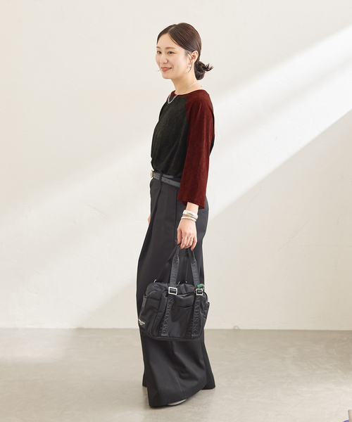 JOURNAL STANDARD(ジャーナルスタンダード)の「アセテートベロアラグランT(Tシャツ/カットソー・レディース・ネイビー/ブラックミックス・FREE)」の7枚目の写真