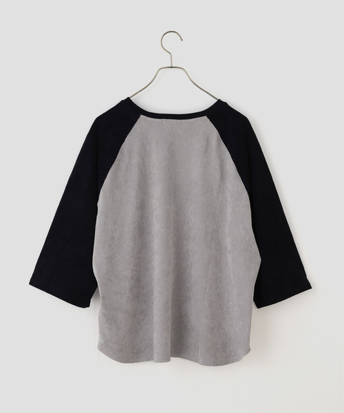 JOURNAL STANDARD(ジャーナルスタンダード)の「アセテートベロアラグランT(Tシャツ/カットソー・レディース・ネイビー/ブラックミックス・FREE)」の12枚目の写真