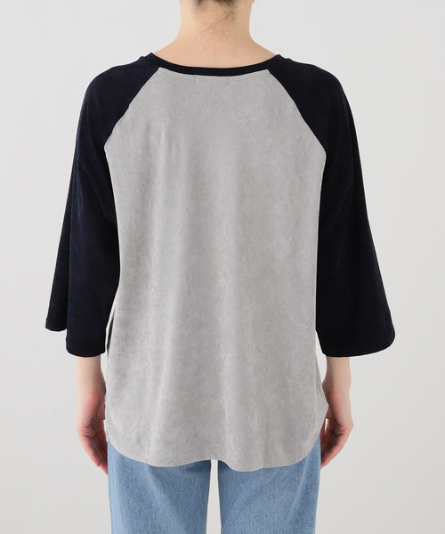 JOURNAL STANDARD(ジャーナルスタンダード)の「アセテートベロアラグランT(Tシャツ/カットソー・レディース・ネイビー/ブラックミックス・FREE)」の20枚目の写真