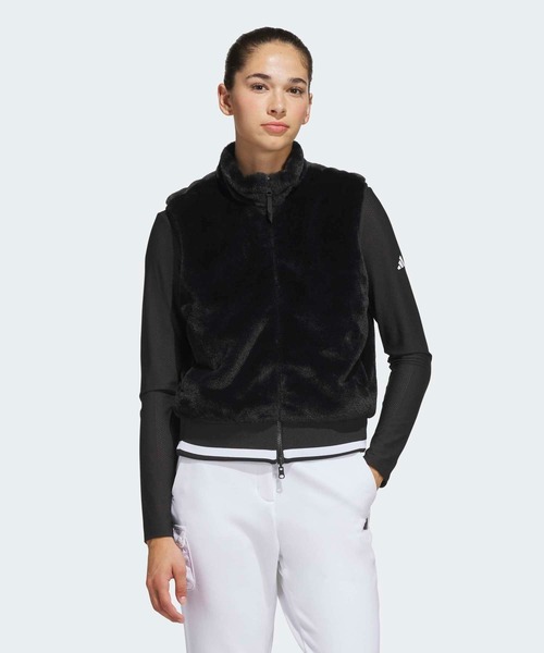 adidas(アディダス)の「リバーシブル フリース フルジップベスト【adidas Golf/アディダスゴルフ】(ダウンベスト・レディース・ブラック・SMALL/X-SMALL/XX-LARGE/LARGE/MEDIUM/X-LARGE)」の1枚目の写真
