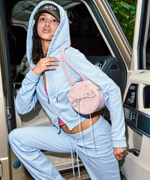 [X hieta]  SIDE EYELET SIGNATURE LOGO HOOD ZIP-UP_SKY BLUE