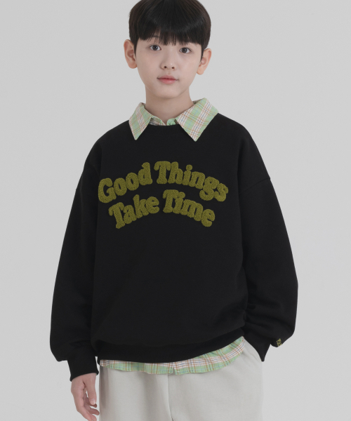 PIANER KIDS(ピアネールキッズ)の「ブークル刺繍オーバーサイズスウェット(ブラック)(スウェット・レディース・ブラック・L(140-150cm)/XL(150-160㎝)/S(120-130cm)/M(130-140cm))」の7枚目の写真