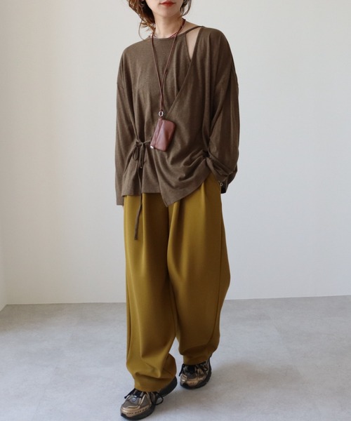zena(ジェナ)の「アシメラッププルオーバー(Tシャツ/カットソー・レディース・カーキ/ブラック/テラコッタ・FREE)」の13枚目の写真