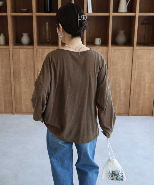 zena(ジェナ)の「アシメラッププルオーバー(Tシャツ/カットソー・レディース・カーキ/ブラック/テラコッタ・FREE)」の9枚目の写真