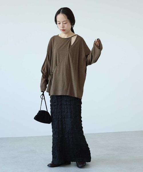 zena(ジェナ)の「アシメラッププルオーバー(Tシャツ/カットソー・レディース・カーキ/ブラック/テラコッタ・FREE)」の14枚目の写真