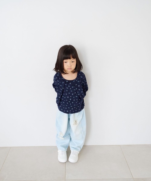 LOWRYS FARM（ローリーズファーム）の「パターンメッシュ２ＰＬＳ  1057781（Tシャツ/カットソー・キッズ・アイボリー/グレー/ネイビー・110cm/120cm/130cm/140cm/150cm）」の12枚目の写真