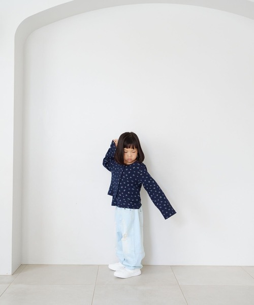 LOWRYS FARM（ローリーズファーム）の「パターンメッシュ２ＰＬＳ  1057781（Tシャツ/カットソー・キッズ・アイボリー/グレー/ネイビー・110cm/120cm/130cm/140cm/150cm）」の9枚目の写真