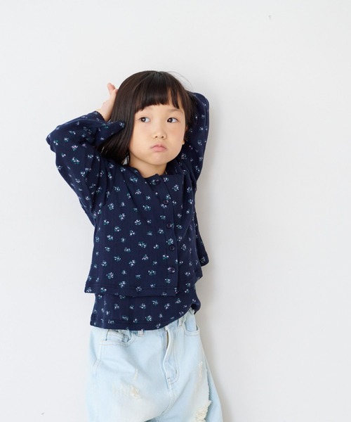 LOWRYS FARM（ローリーズファーム）の「パターンメッシュ２ＰＬＳ  1057781（Tシャツ/カットソー・キッズ・アイボリー/グレー/ネイビー・110cm/120cm/130cm/140cm/150cm）」の4枚目の写真