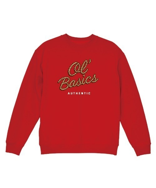 Ol' Basics(オールベーシックス)の「Ol' Basics(オール・ベーシックス) トレーナー スウェット ロープロゴ プリント 裏毛 トップス レディース ユニセックス(スウェット・レディース・ホワイト/レッド/ミックスグレー・S)」の1枚目の写真