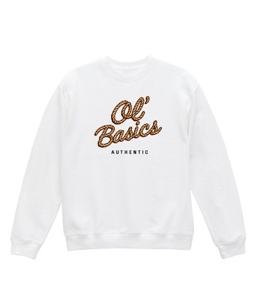 Ol' Basics(オールベーシックス)の「Ol' Basics(オール・ベーシックス) トレーナー スウェット ロープロゴ プリント 裏毛 トップス レディース ユニセックス(スウェット・レディース・ホワイト/レッド/ミックスグレー・S)」の2枚目の写真