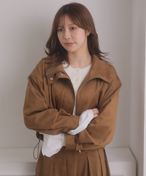 NOELA(ノエラ)の「スタンドカラーブルゾン(ブルゾン・レディース・ブラウン/グレー・FREE)」の2枚目の写真