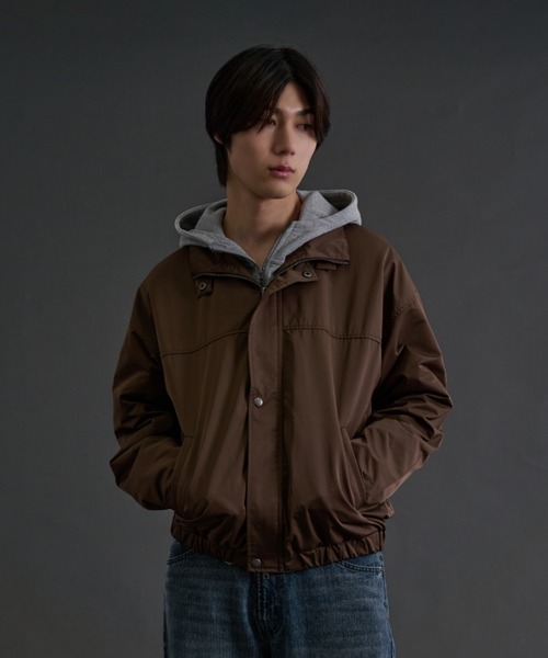 sedacle（セダクル）の「High Neck Blouson／ハイネック ブルゾン（ブルゾン・メンズ・ダークブラウン/ベージュ・SMALL/MEDIUM/LARGE）」の9枚目の写真