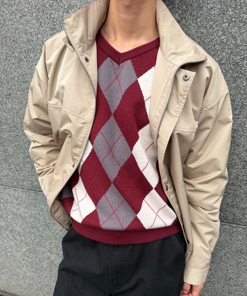 sedacle（セダクル）の「High Neck Blouson／ハイネック ブルゾン（ブルゾン・メンズ・ダークブラウン/ベージュ・SMALL/MEDIUM/LARGE）」の16枚目の写真