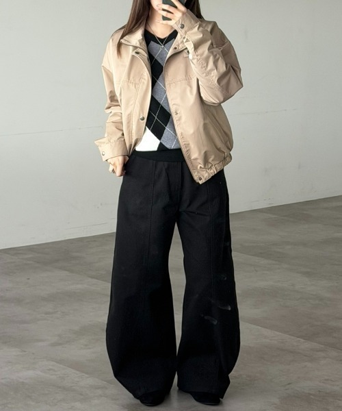 sedacle（セダクル）の「High Neck Blouson／ハイネック ブルゾン（ブルゾン・メンズ・ダークブラウン/ベージュ・SMALL/MEDIUM/LARGE）」の18枚目の写真