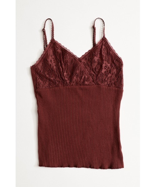 SLY(スライ)の「LACE DOCKING CAMI TOPS レースドッキングキャミトップス 秋服(キャミソール・レディース・バーガンディー/ブラック/ブラウン・FREE)」の1枚目の写真