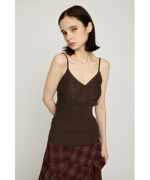 SLY(スライ)の「LACE DOCKING CAMI TOPS レースドッキングキャミトップス 秋服(キャミソール・レディース・バーガンディー/ブラック/ブラウン・FREE)」の9枚目の写真