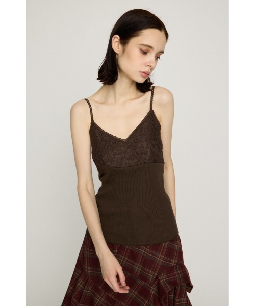 SLY(スライ)の「LACE DOCKING CAMI TOPS レースドッキングキャミトップス 秋服(キャミソール・レディース・バーガンディー/ブラック/ブラウン・FREE)」の12枚目の写真