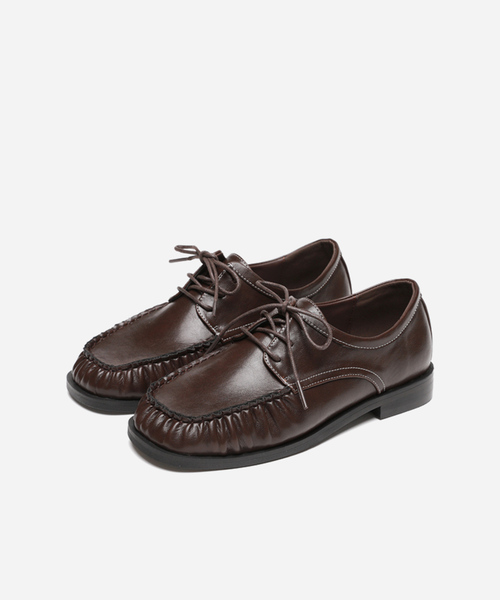 MAC MOC(マックモック)の「LEON レオン クラシック レースアップ ダービー ローファー_2colors(バレエシューズ・レディース・ブラウン/ブラック・22.5cm/24cm/24.5cm/23.5cm/23cm/25cm)」の2枚目の写真