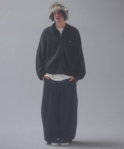 ADAM PATEK(アダムパテック)の「mj12013-rough knitfabric work jkt ニットブルゾン(AP2621014)(ブルゾン・メンズ・ダークグレー/キャメル・1/2)」の12枚目の写真