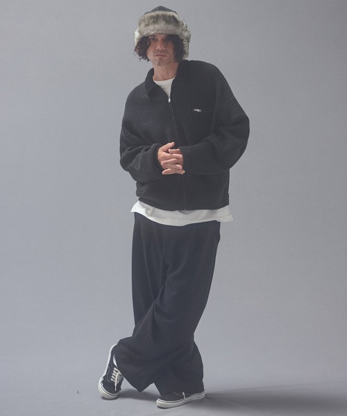 ADAM PATEK(アダムパテック)の「mj12013-rough knitfabric work jkt ニットブルゾン(AP2621014)(ブルゾン・メンズ・ダークグレー/キャメル・1/2)」の14枚目の写真
