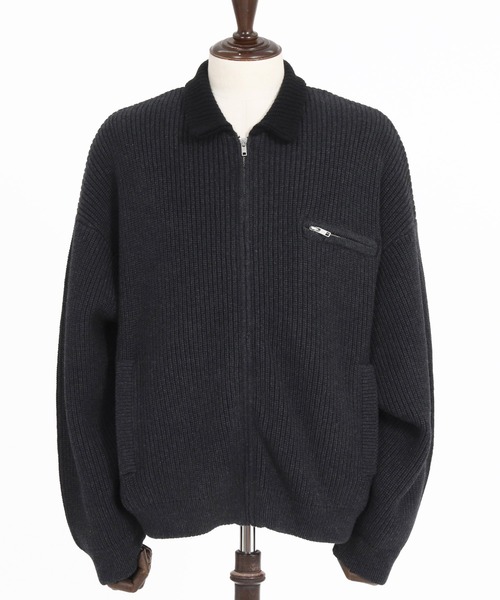 ADAM PATEK(アダムパテック)の「mj12013-rough knitfabric work jkt ニットブルゾン(AP2621014)(ブルゾン・メンズ・ダークグレー/キャメル・1/2)」の15枚目の写真