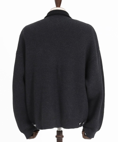 ADAM PATEK(アダムパテック)の「mj12013-rough knitfabric work jkt ニットブルゾン(AP2621014)(ブルゾン・メンズ・ダークグレー/キャメル・1/2)」の16枚目の写真