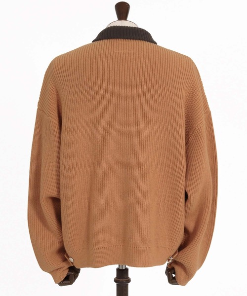 ADAM PATEK(アダムパテック)の「mj12013-rough knitfabric work jkt ニットブルゾン(AP2621014)(ブルゾン・メンズ・ダークグレー/キャメル・1/2)」の18枚目の写真