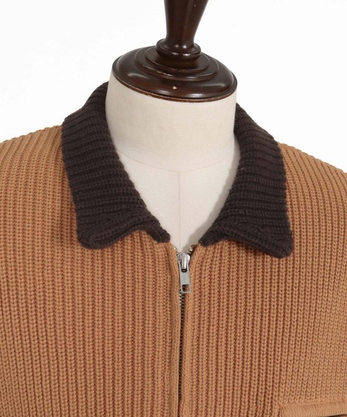 ADAM PATEK(アダムパテック)の「mj12013-rough knitfabric work jkt ニットブルゾン(AP2621014)(ブルゾン・メンズ・ダークグレー/キャメル・1/2)」の19枚目の写真