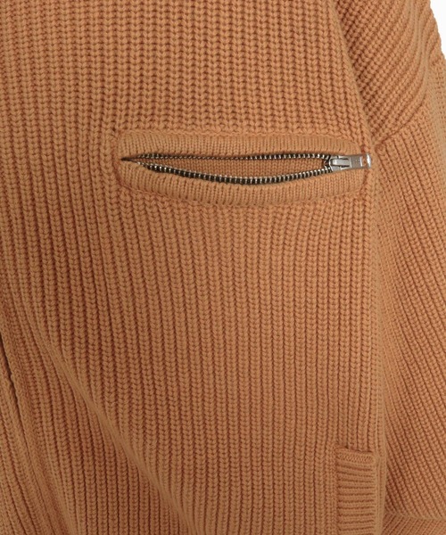 ADAM PATEK(アダムパテック)の「mj12013-rough knitfabric work jkt ニットブルゾン(AP2621014)(ブルゾン・メンズ・ダークグレー/キャメル・1/2)」の20枚目の写真