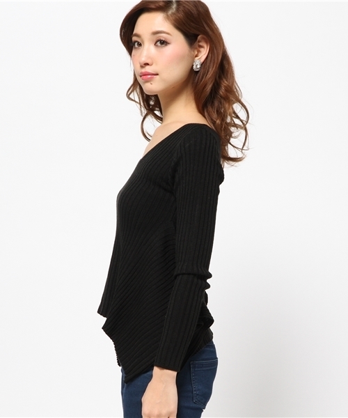 rienda（リエンダ）の「イレヘムリブニットTOP（ニット/セーター・レディース・ホワイト/ブラック/ミント・FREE）」の5枚目の写真