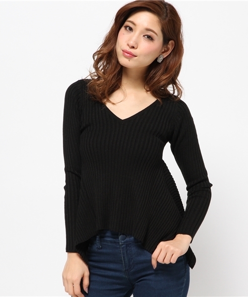 rienda（リエンダ）の「イレヘムリブニットTOP（ニット/セーター・レディース・ホワイト/ブラック/ミント・FREE）」の12枚目の写真