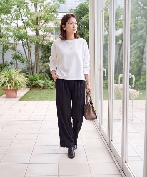 STYLE DELI(スタイルデリ)の「裏面ジャージーふんわりカットソープルオーバー(スウェット・レディース・ブラック/カーキ/ホワイト・FREE)」の8枚目の写真