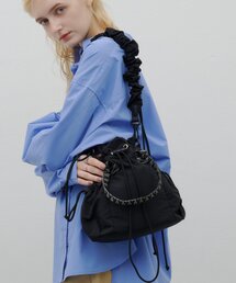 :【ZOZO限定】ギャザーデザインナイロン巾着BAG