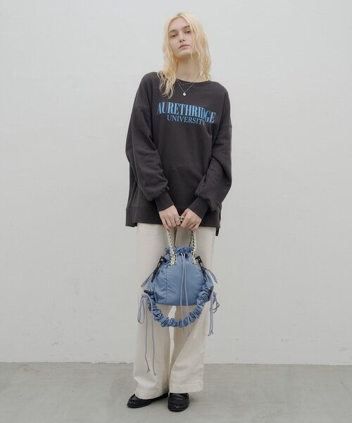 CIAOPANIC TYPY（チャオパニックティピー）の「:【ZOZO限定】ギャザーデザインナイロン巾着BAG（ショルダーバッグ・レディース・ブラック/サックスブルー/カーキ・ONE SIZE）」の11枚目の写真