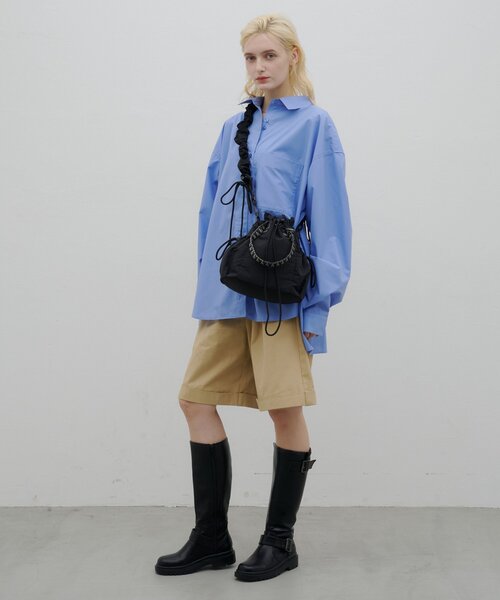 CIAOPANIC TYPY（チャオパニックティピー）の「:【ZOZO限定】ギャザーデザインナイロン巾着BAG（ショルダーバッグ・レディース・ブラック/サックスブルー/カーキ・ONE SIZE）」の13枚目の写真
