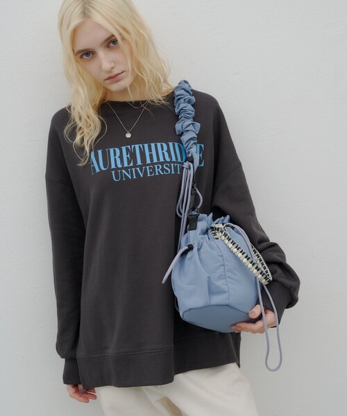 CIAOPANIC TYPY（チャオパニックティピー）の「:【ZOZO限定】ギャザーデザインナイロン巾着BAG（ショルダーバッグ・レディース・ブラック/サックスブルー/カーキ・ONE SIZE）」の14枚目の写真