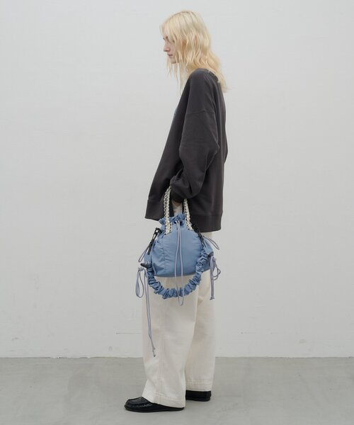 CIAOPANIC TYPY（チャオパニックティピー）の「:【ZOZO限定】ギャザーデザインナイロン巾着BAG（ショルダーバッグ・レディース・ブラック/サックスブルー/カーキ・ONE SIZE）」の17枚目の写真