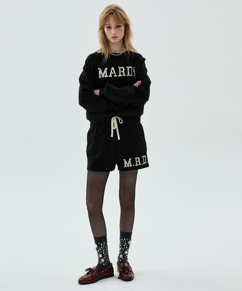 Mardi Mercredi（マルディメクルディ）の「CROPPED SWEATSHIRT RAGLAN MARDI SERIF LOGO / クロップド スウェットシャツ ラグラン マルディ セリフ ロゴ（スウェット・レディース・ブラック/ネイビー/ライトブラウン/グレー・FREE）」の19枚目の写真