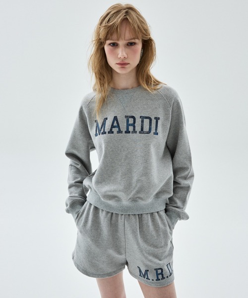 Mardi Mercredi（マルディメクルディ）の「CROPPED SWEATSHIRT RAGLAN MARDI SERIF LOGO / クロップド スウェットシャツ ラグラン マルディ セリフ ロゴ（スウェット・レディース・ブラック/ネイビー/ライトブラウン/グレー・FREE）」の20枚目の写真