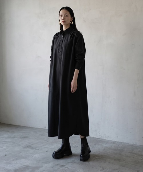 STYLE DELI(スタイルデリ)の「【BLK001】バックレスカットアウトシャツワンピース(ワンピース・レディース・ブラック・FREE)」の11枚目の写真
