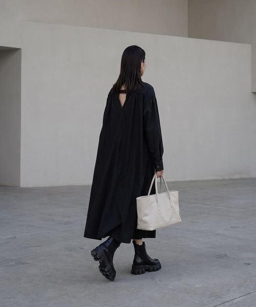 STYLE DELI(スタイルデリ)の「【BLK001】バックレスカットアウトシャツワンピース(ワンピース・レディース・ブラック・FREE)」の7枚目の写真