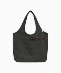 SASHIKO PATTERN ECO BAG, CHARCOAL