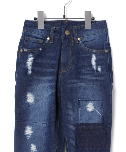 VENCEEXCHANGE（ヴァンスエクスチェンジ）の「KIDS パッチワークボーイズデニム（デニムパンツ・キッズ・ブルー・130cm/140cm/120cm/150cm）」の3枚目の写真