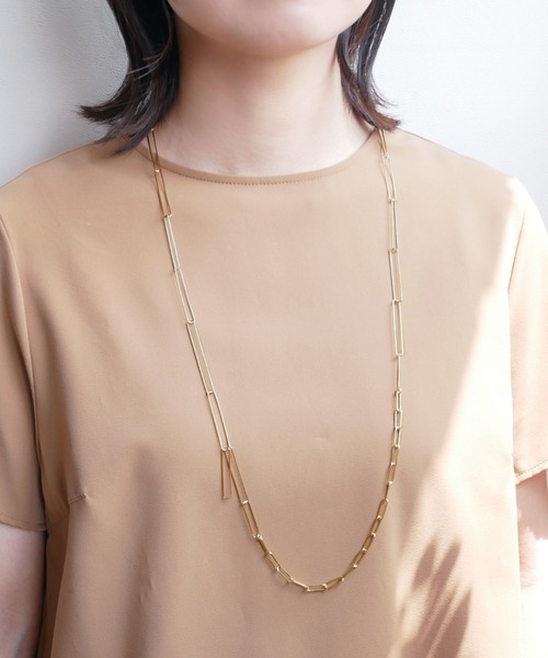 シルバー925 brick(ブリック) ロングチェーンネックレス