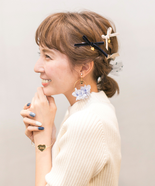 WARMTH（ワームス）の「warmth ベロアリボンクリップ（バレッタ/ヘアクリップ・レディース・ネイビー/ベージュ/ピンク・FREE）」の7枚目の写真