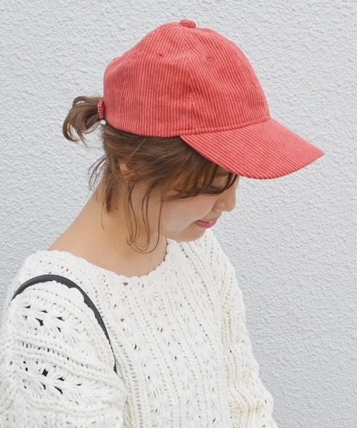 Khaju（カージュ）の「Khaju:コーデュロイキャップ②（キャップ・レディース・ネイビー/ベージュ/オレンジ/ブラック・ONE SIZE）」の5枚目の写真