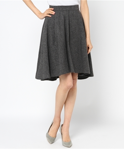 TRUDEA(トルディア)の「(日本製)イレギュラーヘムスカート(スカート・レディース・グレー/チャコールグレー・SMALL/MEDIUM/LARGE)」の2枚目の写真