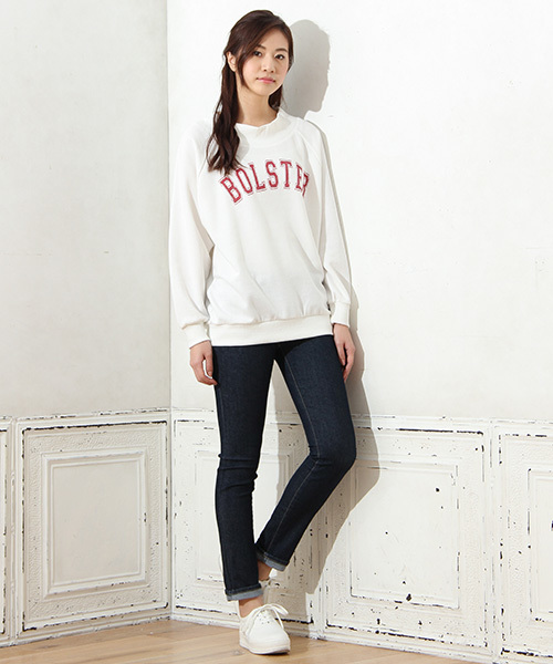 Honeys（ハニーズ）の「オフショルロゴスウェットプルオーバー（スウェット・レディース・ブラック/ピンク/オフホワイト/ブルー/グレー・M/L）」の14枚目の写真