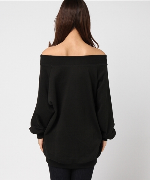 Honeys（ハニーズ）の「オフショルロゴスウェットプルオーバー（スウェット・レディース・ブラック/ピンク/オフホワイト/ブルー/グレー・M/L）」の8枚目の写真